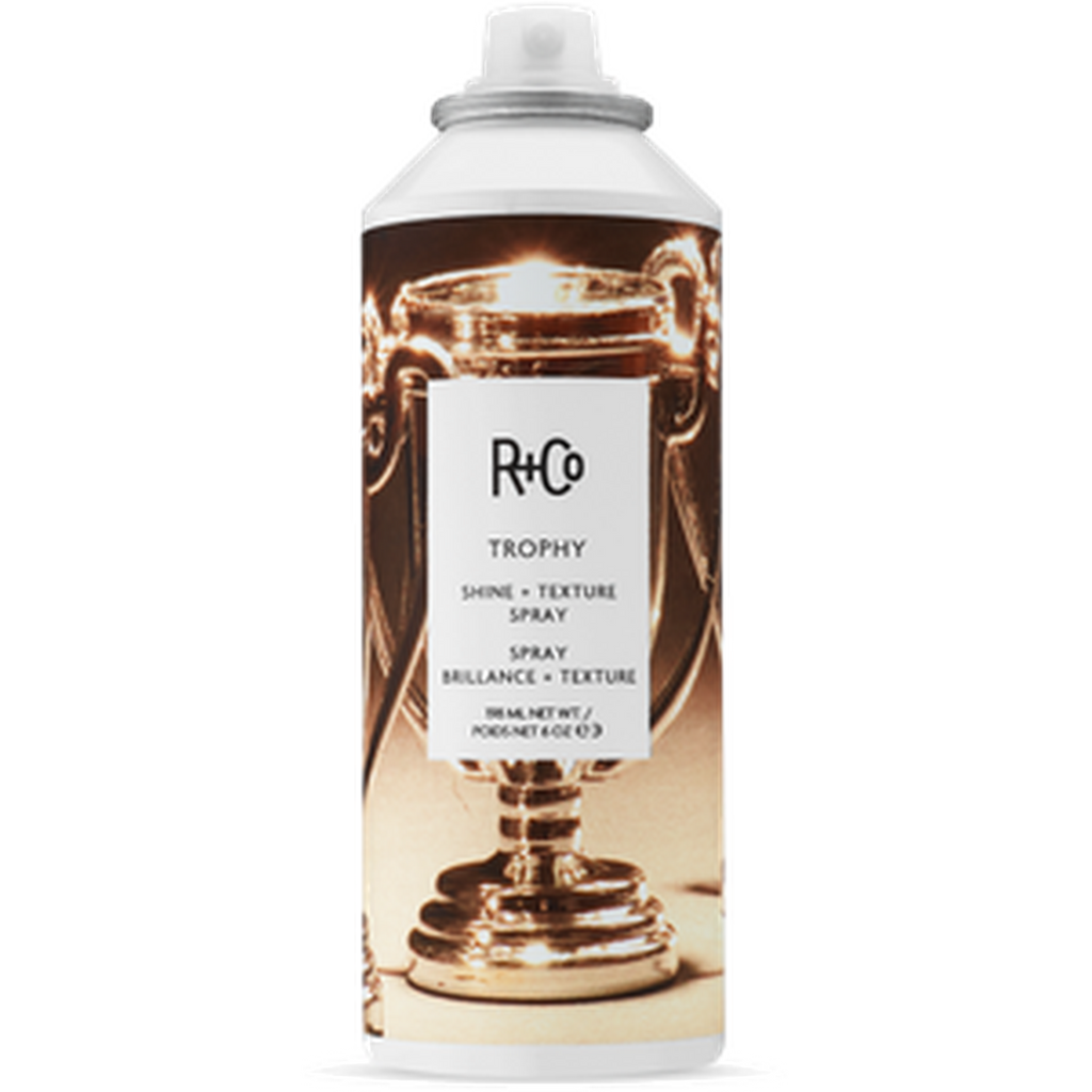 R+Co Trophy Shine & Texture Spray – Glossy Finish, All Hair Types